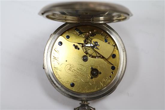 An Edwardian silver keywind chronometer pocket watch by JH Steward, London.